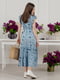 Сукня блакитна з квітковим принтом | 5845304 | фото 2