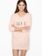 Платье домашнее розовое с логотипом | 5845874