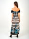 Сукня А-силуету в смужку і принт | 5827250 | фото 2