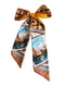 Шарф-краватка коричнева в принт | 5860228 | фото 2