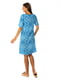 Платье А-силуэта голубое в принт | 5860433 | фото 3