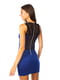 Платье-футляр синее с прозрачными вставками | 5860435 | фото 3