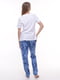 Прямые брюки синие в принт | 5860798 | фото 2