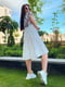 Платье А-силуэта белое с цветочной вышивкой | 5867108 | фото 4