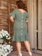 Платье-футляр цвета хаки в горошек | 5867246 | фото 3