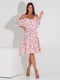Платье А-силуэта розовое в принт | 5868981 | фото 2
