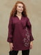 Блуза бордовая с вышивкой | 5869031 | фото 4