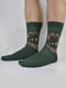 Шкарпетки зелені з принтом | 5871057