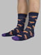 Шкарпетки фіолетові в принт | 5871079