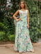 Платье А-силуэта пляжное комбинированного цвета с цветочным принтом | 5873267 | фото 2