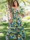 Платье А-силуэта пляжное комбинированного цвета с цветочным принтом | 5873268
