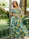 Сукня А-силуету пляжна комбінованого кольору з квітковим принтом | 5873268 | фото 2