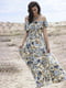 Платье А-силуэта пляжное комбинированного цвета с цветочным принтом | 5873270 | фото 2