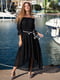 Платье А-силуэта пляжное черное с вышивкой | 5873279