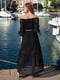Платье А-силуэта пляжное черное с вышивкой | 5873279 | фото 2