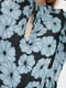 Платье А-силуэта сине-черное в цветочный принт | 5877046 | фото 4