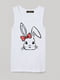 Майка біла з принтом «Pretty bunny» | 5879815