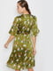 Платье цвета хаки с цветочным принтом | 5898394 | фото 2