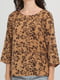 Блуза коричневая с принтом | 5898451 | фото 3