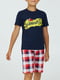 Пижама комбинированной расцветки: футболка и шорты | 5903735