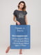 Сукня-футболка домашня графітового кольору в принт | 5721940 | фото 5