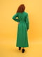 Сукня зелена А-силуету з вишивкою | 5903942 | фото 3