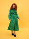 Сукня зелена А-силуету з вишивкою | 5903942 | фото 4