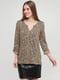 Блуза світло-коричнева з принтом | 5899057 | фото 2