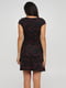 Платье А-силуэта черное в принт | 5899074 | фото 2