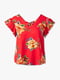 Блуза коралловая с цветочным принтом | 5899110 | фото 4