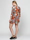 Платье А-силуэта оранжевое с принтом | 5900255 | фото 3
