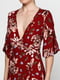 Сукня А-силуету бордова з квітковим принтом | 5900259 | фото 2