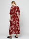 Сукня А-силуету бордова з квітковим принтом | 5900259 | фото 3