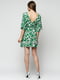 Платье А-силуэта зеленое с принтом | 5900344 | фото 2