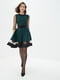 Платье А-силуэта зелено-черное | 5900388 | фото 2