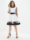 Платье А-силуэта бело-черное | 5900399 | фото 2