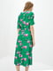 Платье А-силуэта зеленое в цветочный принт | 5905283 | фото 3