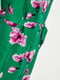 Платье А-силуэта зеленое в цветочный принт | 5905283 | фото 4