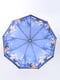 Зонт-полуавтомат синий в принт | 5903282