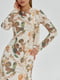 Платье бежевое с цветочным принтом | 5906845 | фото 2