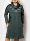Сукня А-силуету зелена з принтом | 5907949