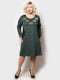 Платье А-силуэта зеленое с принтом | 5907949 | фото 2