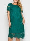 Платье-футляр зеленое с узором | 5909159
