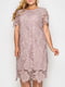 Платье-футляр розовое с узором | 5909160