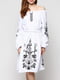 Платье-вышиванка белое с орнаментом | 5914150