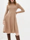 Платье А-силуэта цвета кемел | 5915525 | фото 2