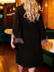 Платье А-силуэта черное с бахромой | 5918070 | фото 2