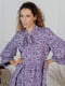 Сукня А-силуету лавандового кольору в квітковий принт | 5919930 | фото 4