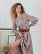Платье А-силуэта цвета мокко в цветочный принт | 5919933 | фото 2