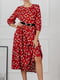 Сукня А-силуету теракотового кольору в квітковий принт | 5919965